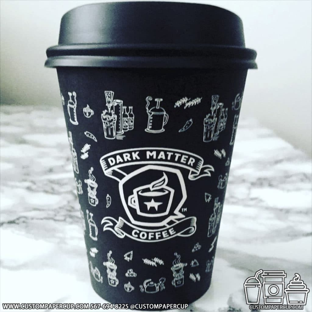 darkmatter black custom printed cup