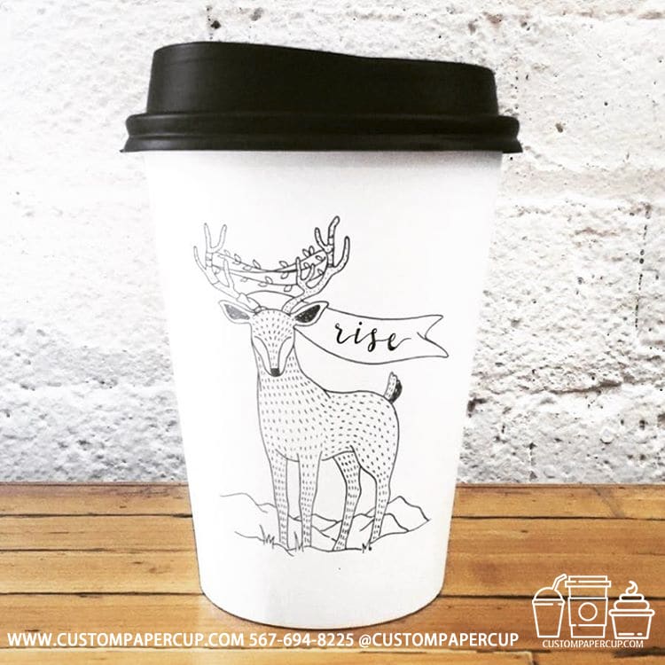 deer christmas rise festive coffee cup