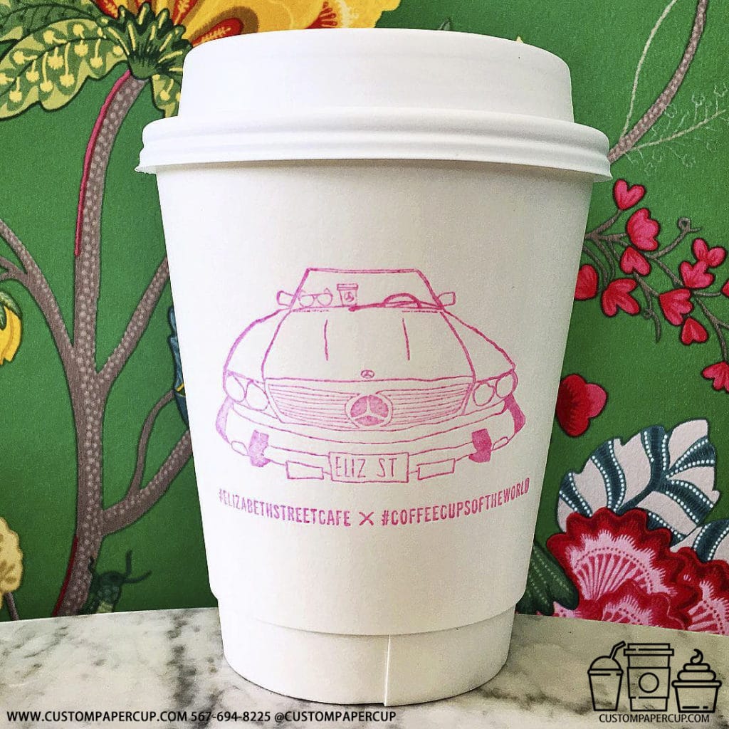 elizabethstreetcafe mercedes car pink paper cup
