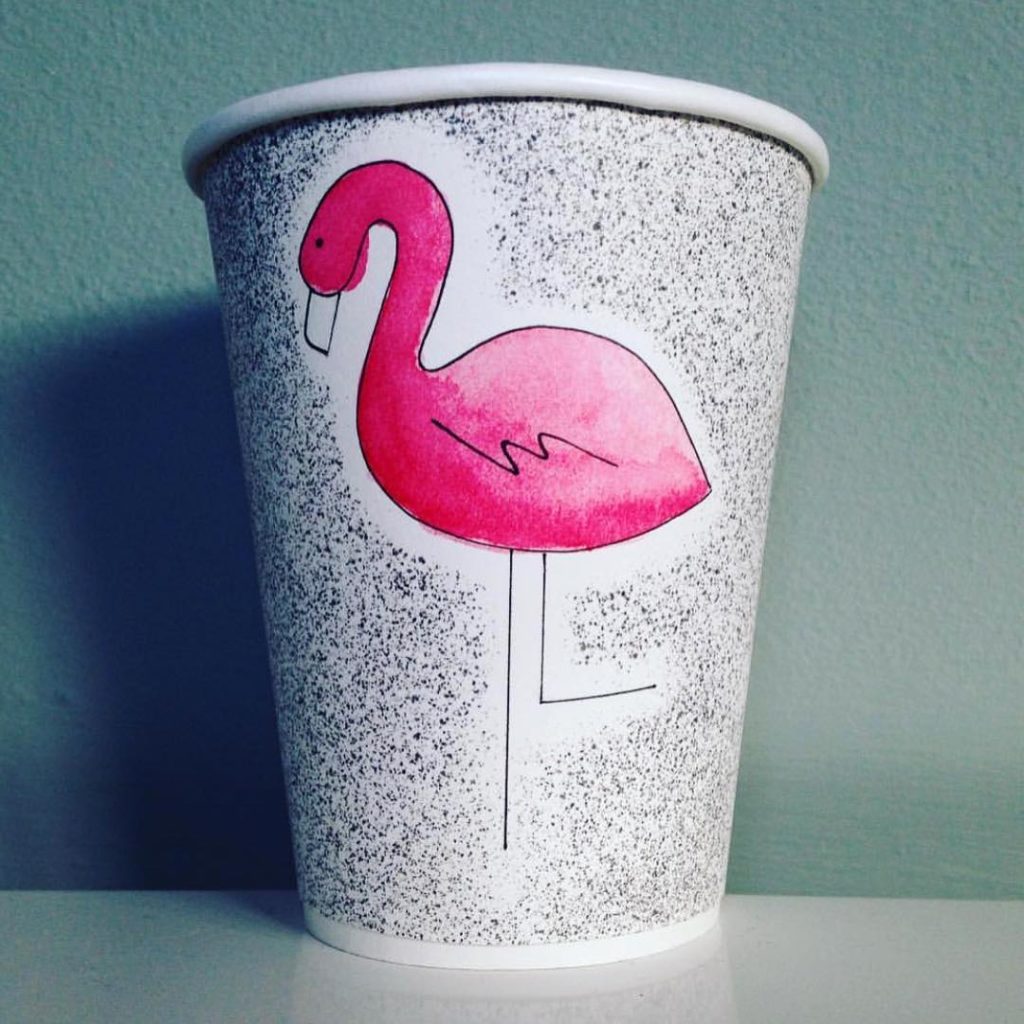 flamingo prink custom drink cup