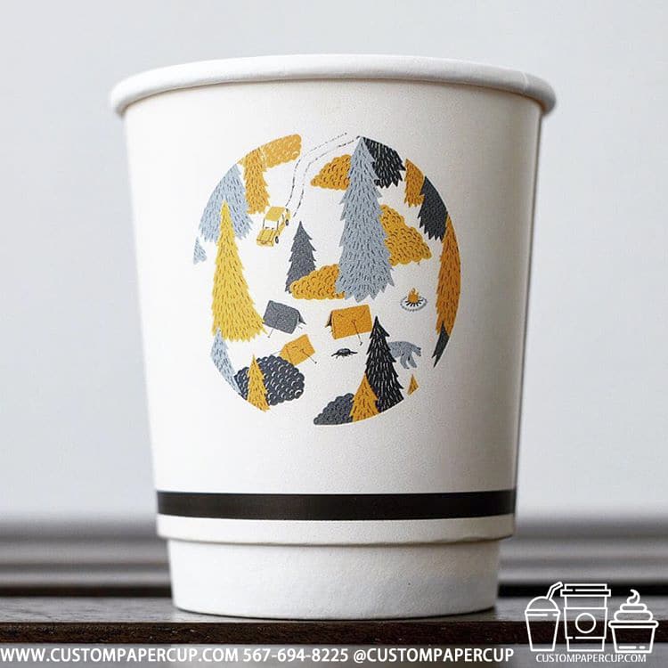 forest circled autumn double wall cup