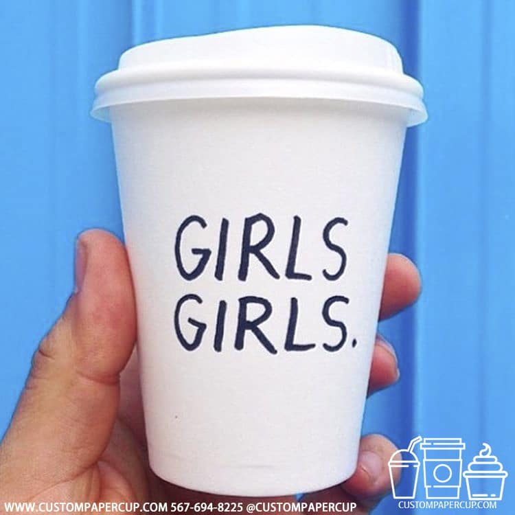 girlsgirls typed coffee cup