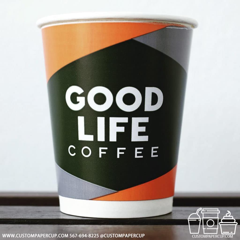 goodlifecoffee orange gray custom cup