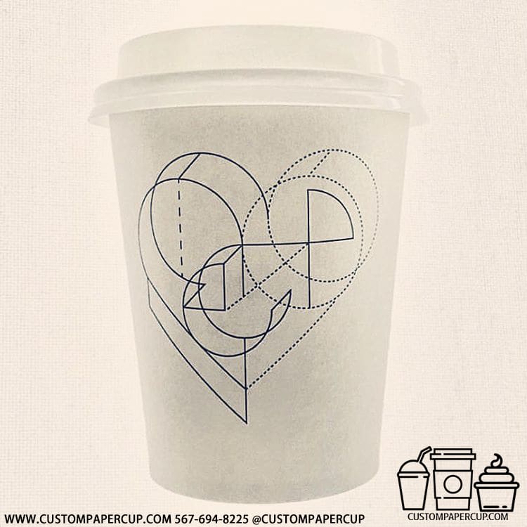 heart 3d letters schematical custom printed cup