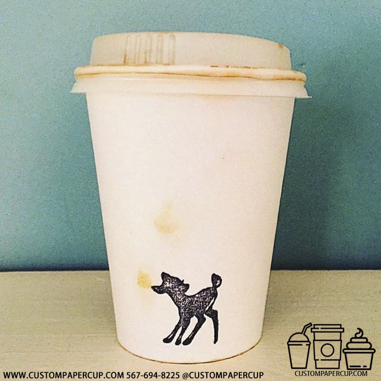 horse animal black white customized paper cup