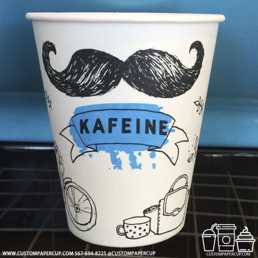 kafeine mustache personalized coffee cup