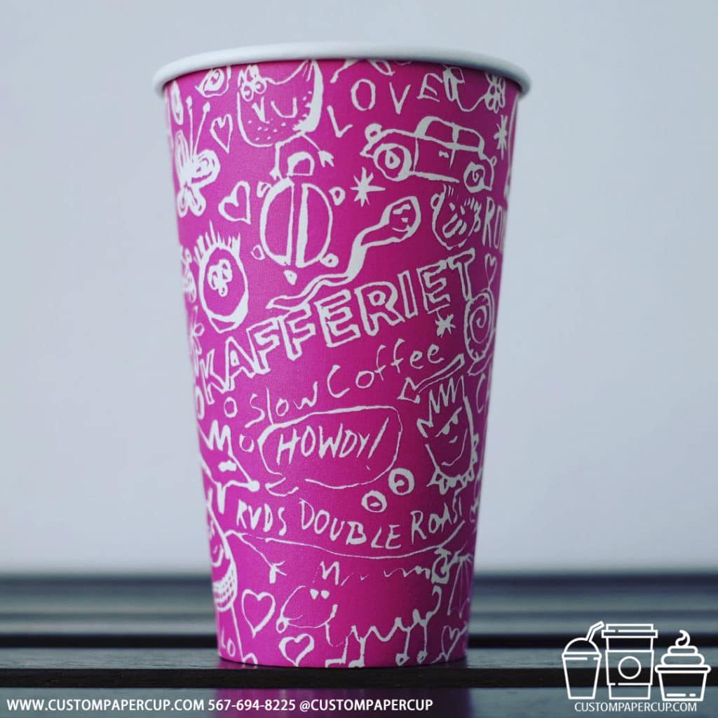kafferiet pink comic printed cup