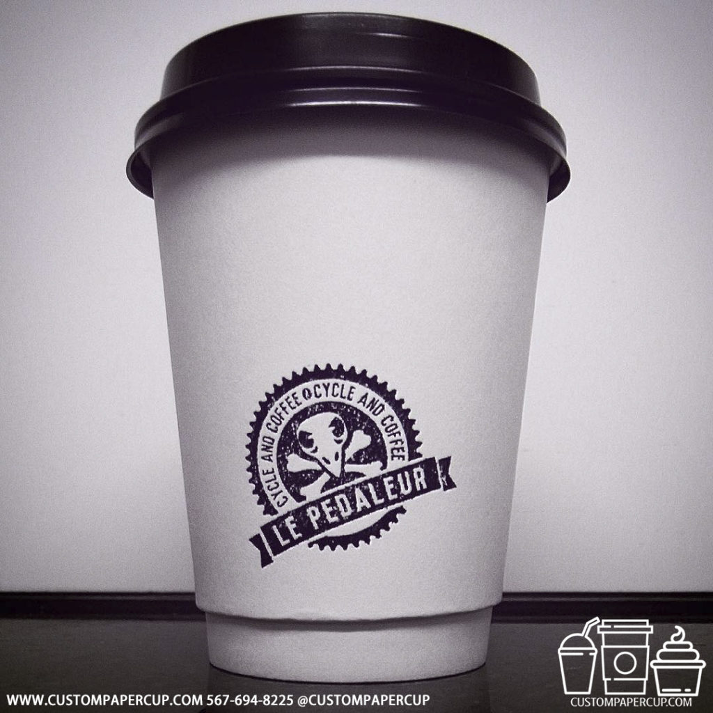 lepedaleur cycle custom coffee logo cup