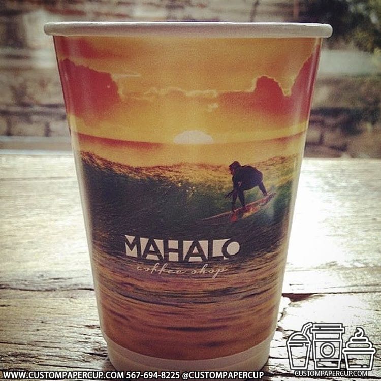 mahalocoffee sunset bright full wrap cup