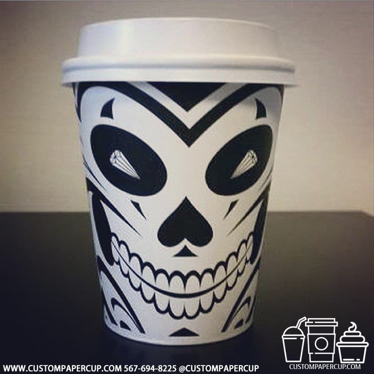 mask skull cards scary paper cup