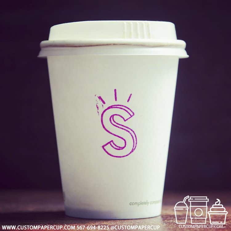 pink letter custom logo cup design