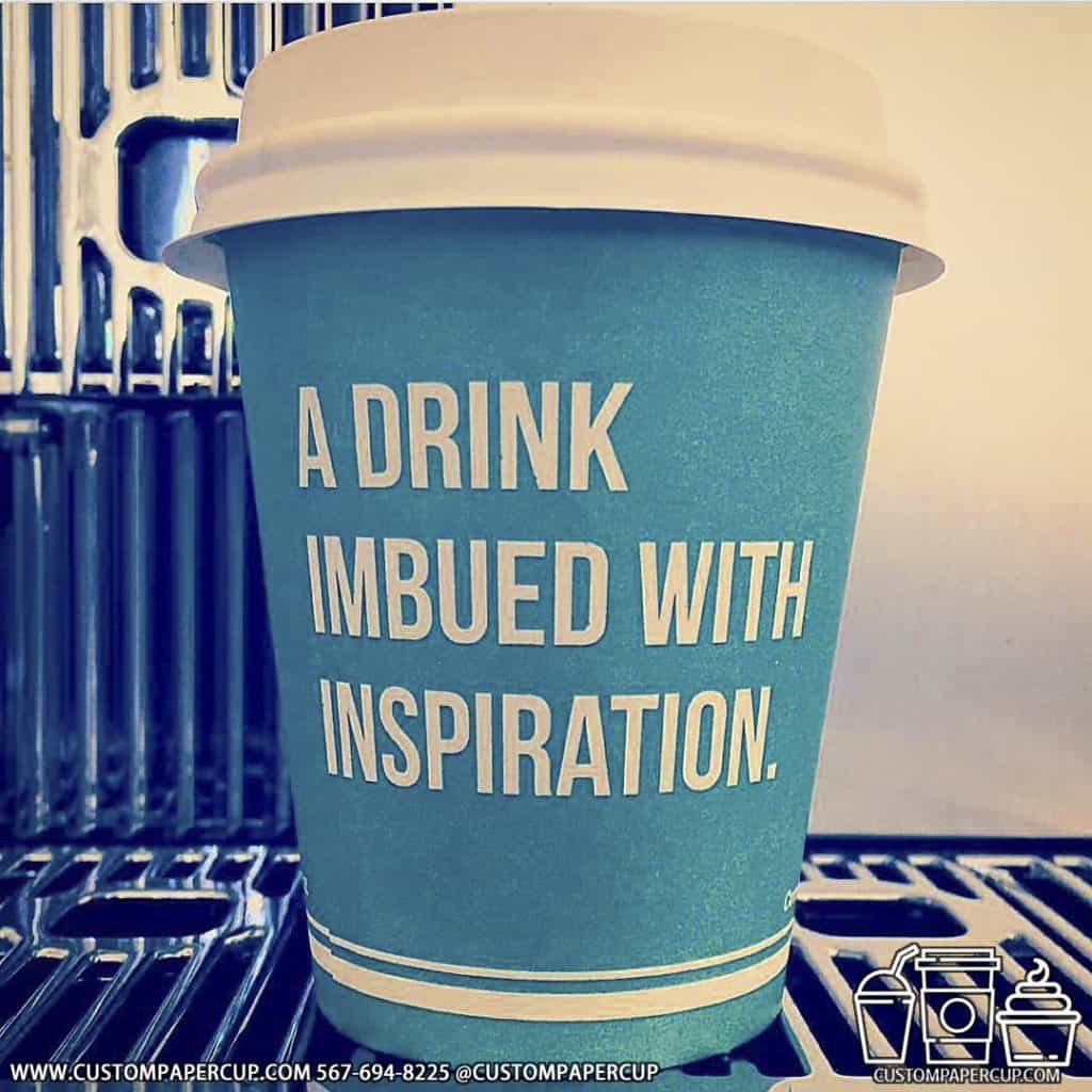 quote inspiration cyan custom printed cup