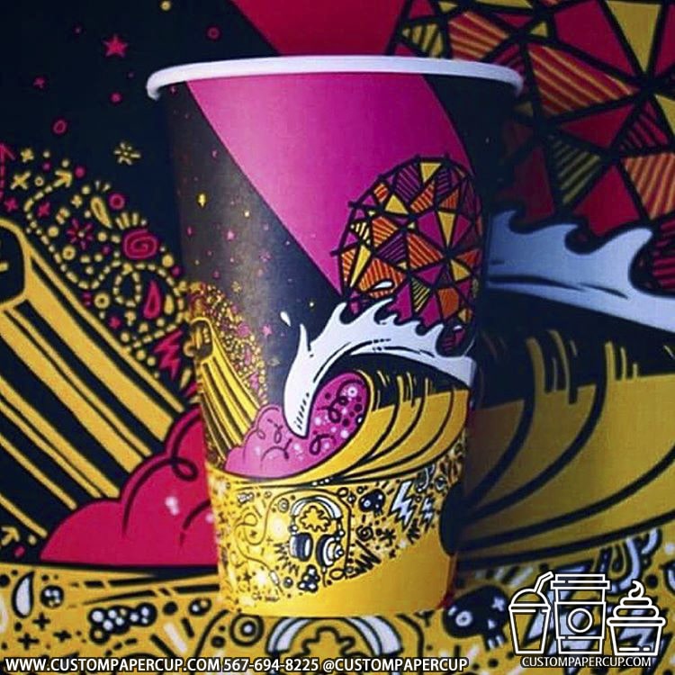 wave mosaic full wrap custom cup