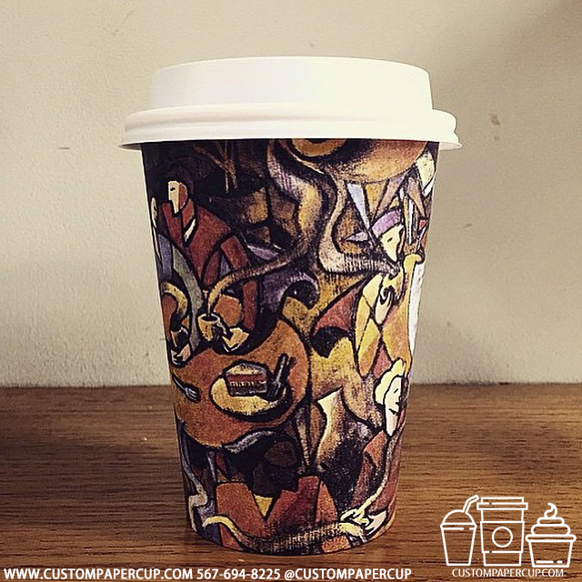 abstract table sweet custom printed paper coffee cups