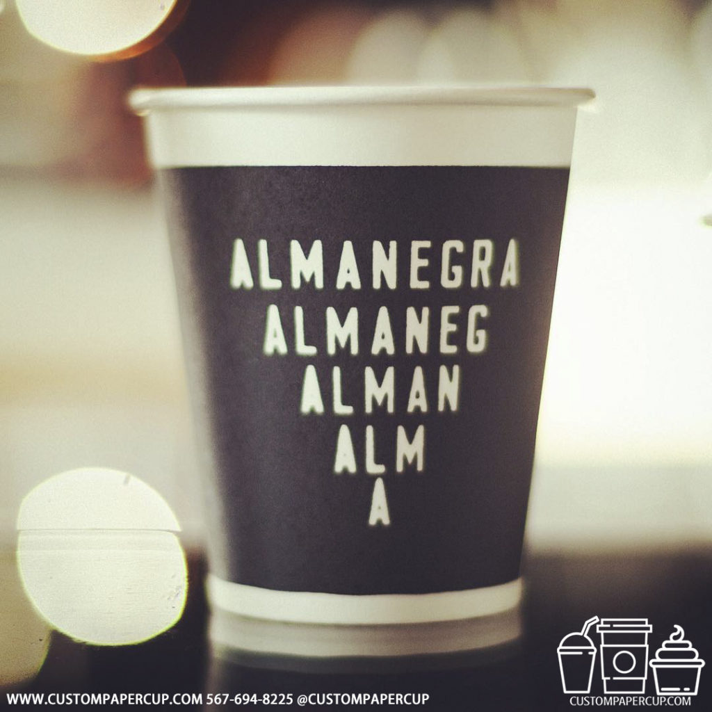 almanegra custom printed paper coffee cups
