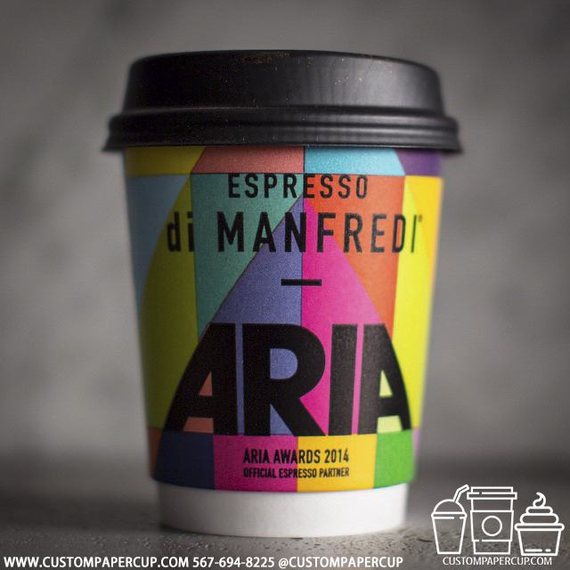 aria espresso mandfredi custom printed paper coffee cups