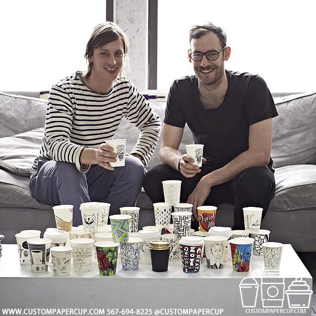 artist friends collection custom printed paper coffee cups