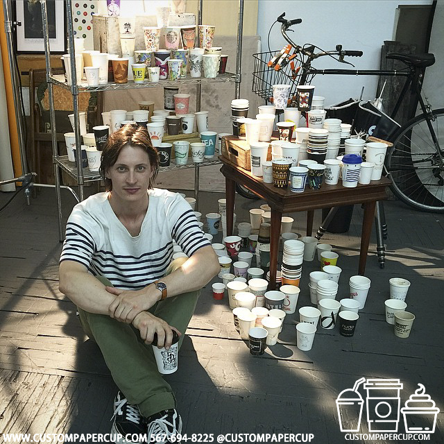 artist painter workshop custom printed paper coffee cups