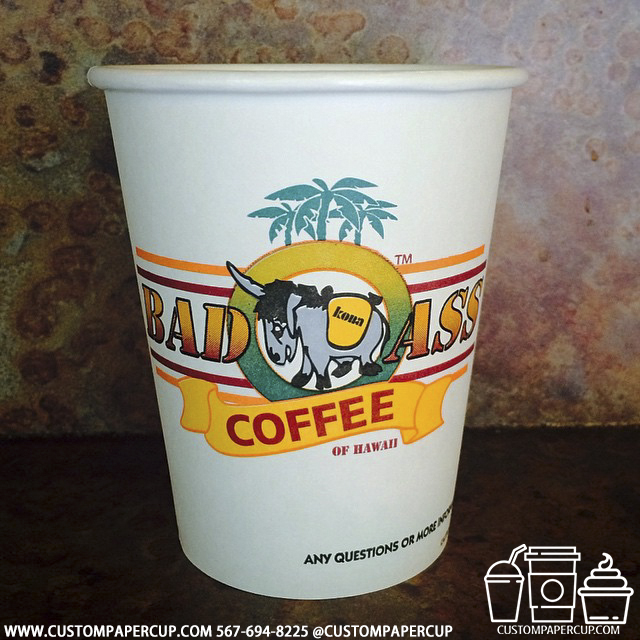 badasscoffee ass mule custom printed paper coffee cups