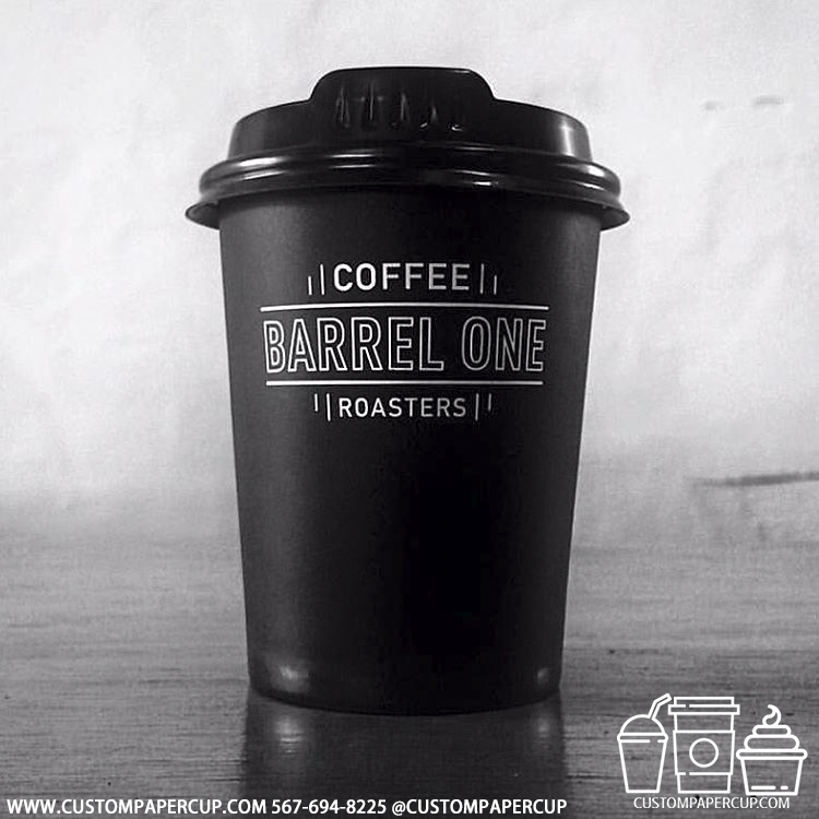 barrelone roasters custom printed paper coffee cups