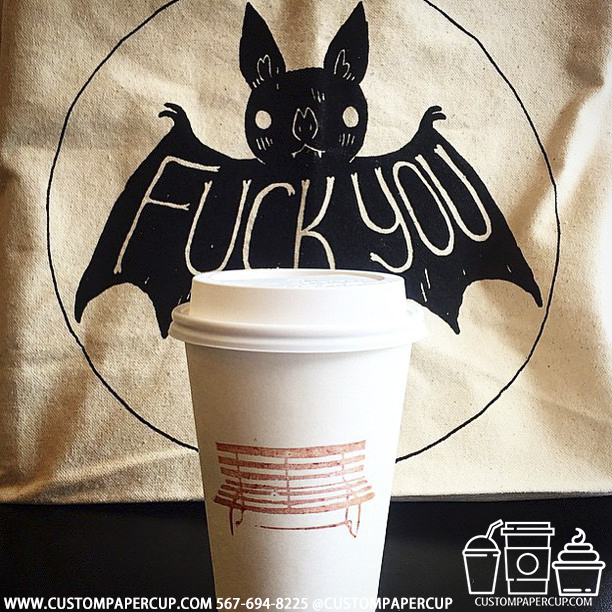 bat bench fuck you custom printed paper coffee cups