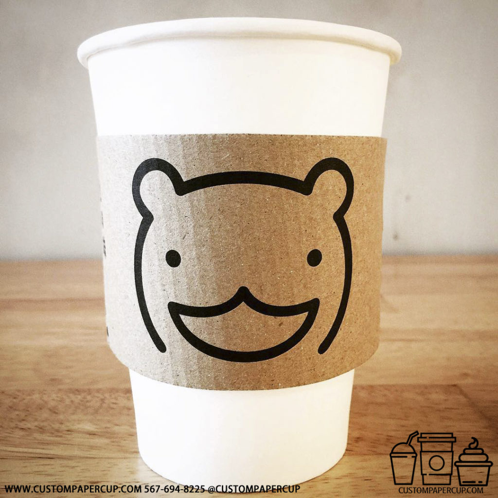 bear sleeve funny custom printed coffee cup