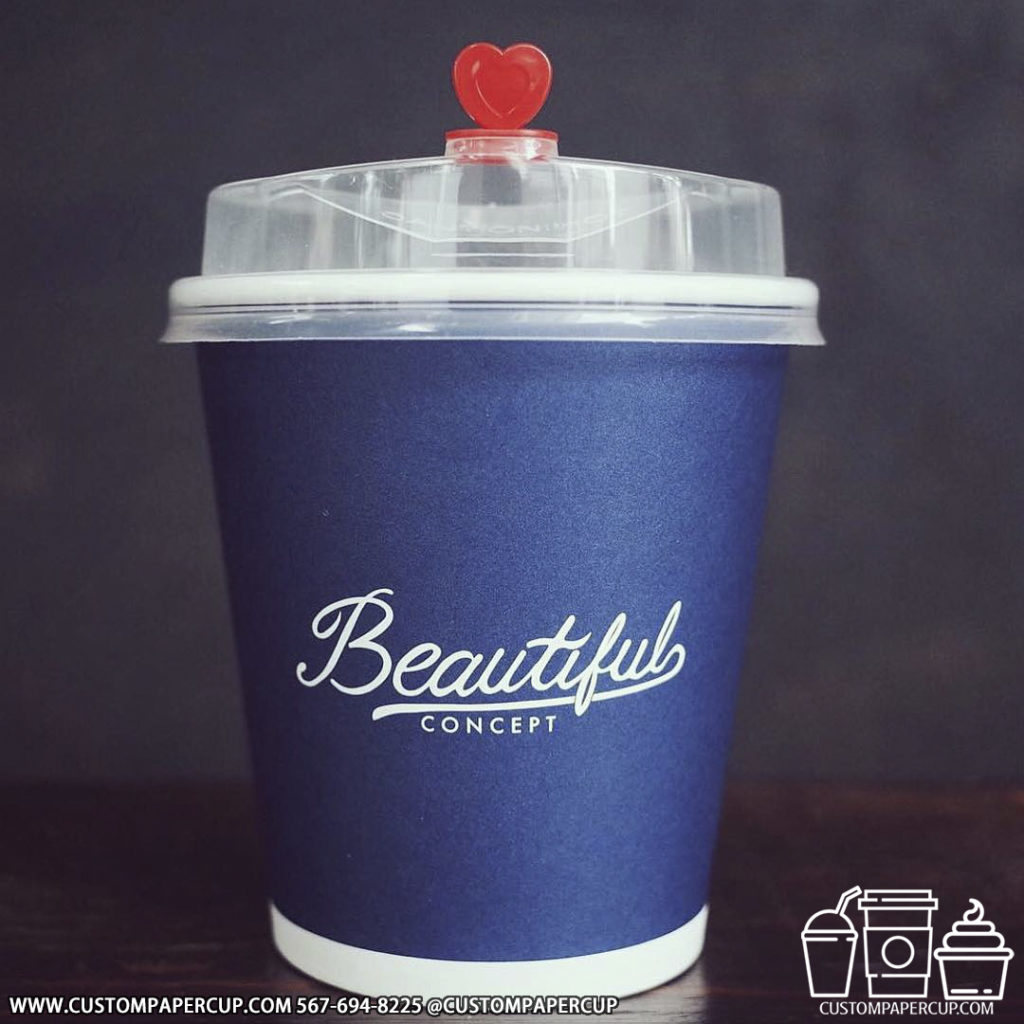 beautiful concept special lid typed custom printed paper coffee cups