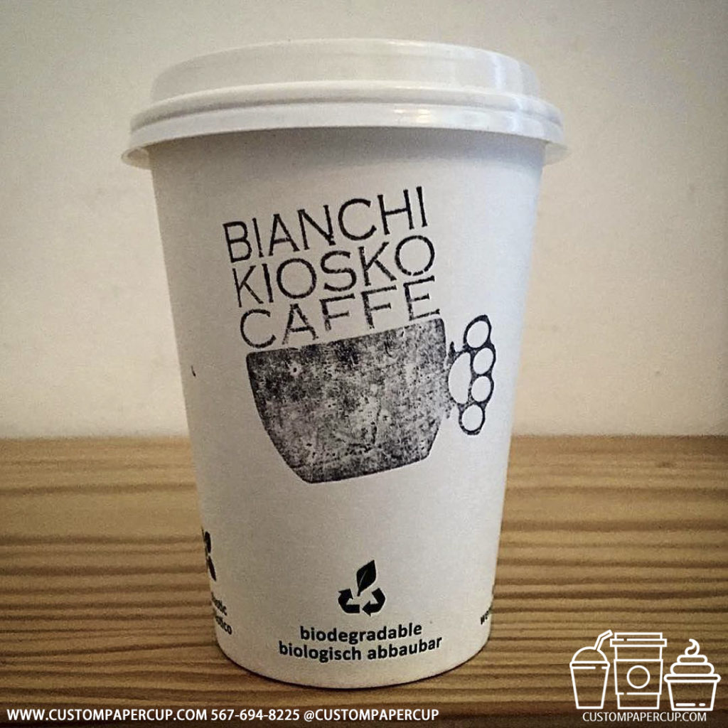 bianchikioskocaffe gun bio custom printed coffee cup
