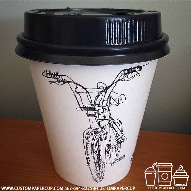 bicycle bmx custom printed paper coffee cups