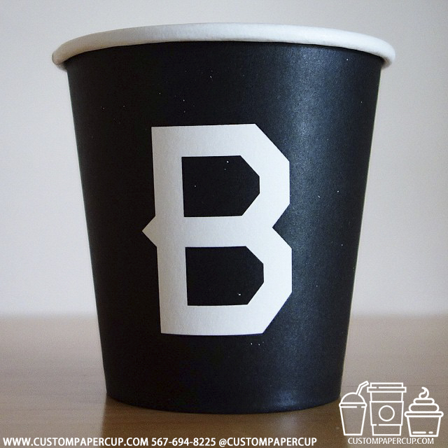 big letter custom printed paper coffee cups