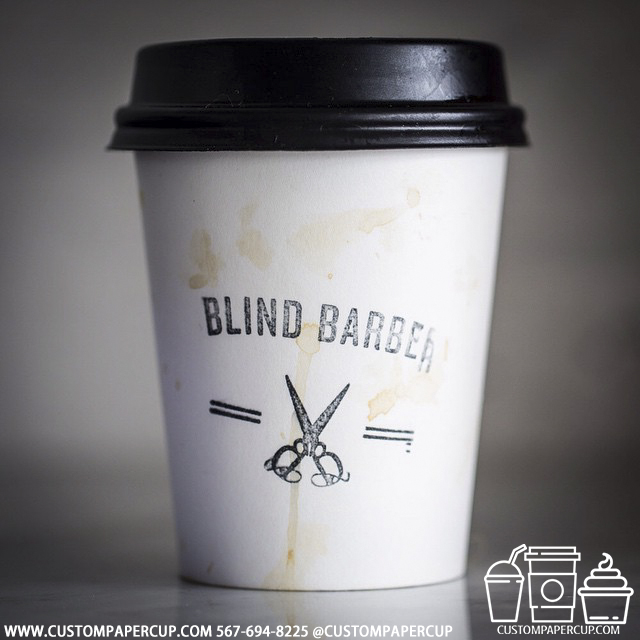 blind barber custom printed paper coffee cups