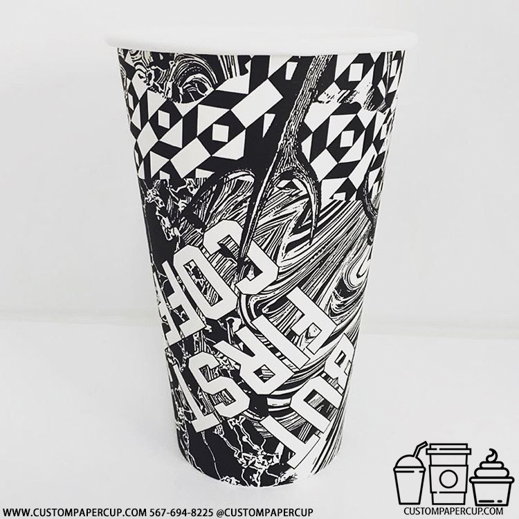 but first coffee art design custom printed coffee cup