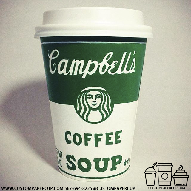 campbells soup starbucks custom printed coffee cup
