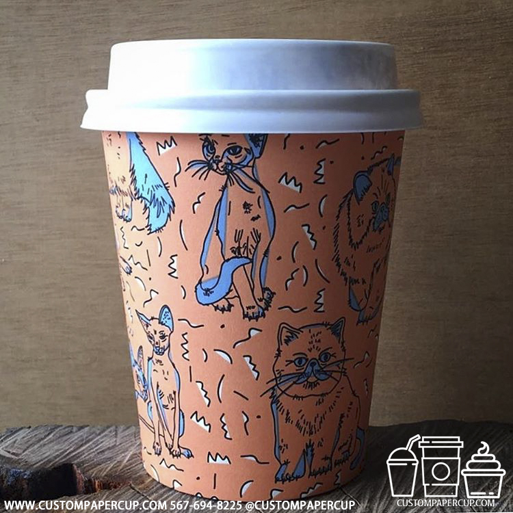 cats orange cute custom printed coffee cup
