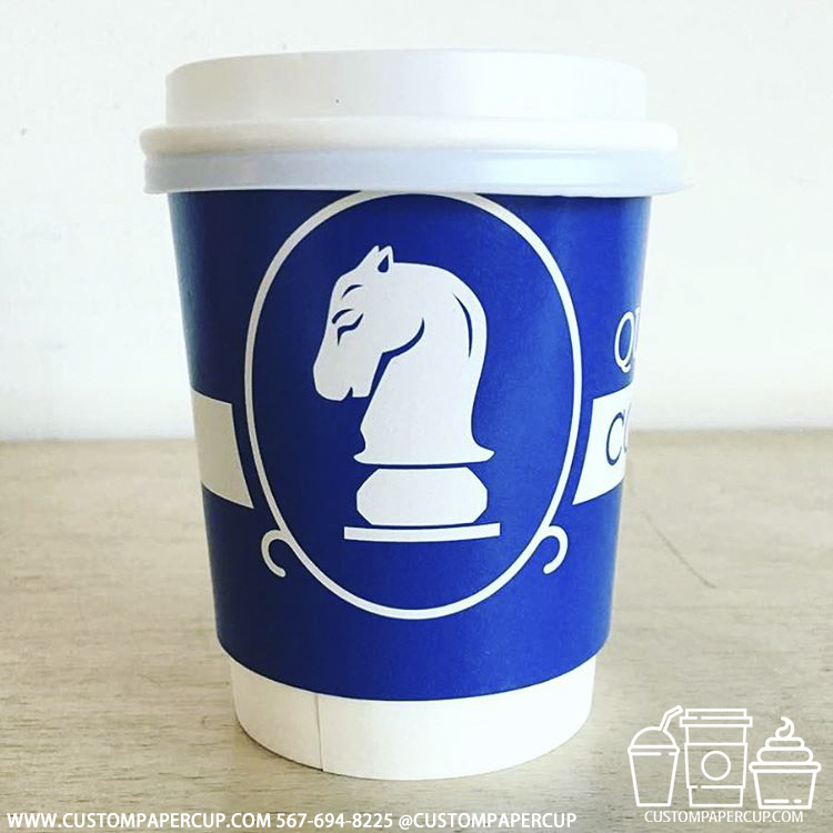chess figure horse custom printed paper coffee cups