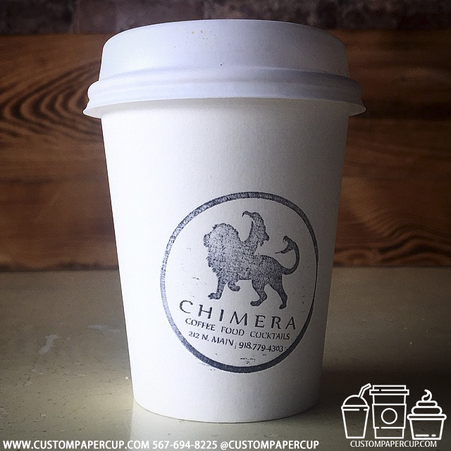 chimera logo custom printed paper coffee cups