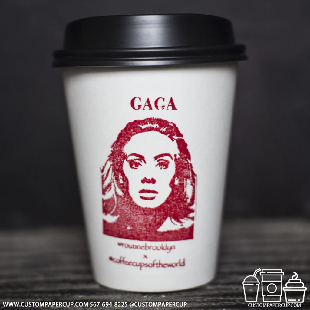 coffeecupsoftheworld gaga portrait custom printed coffee cup