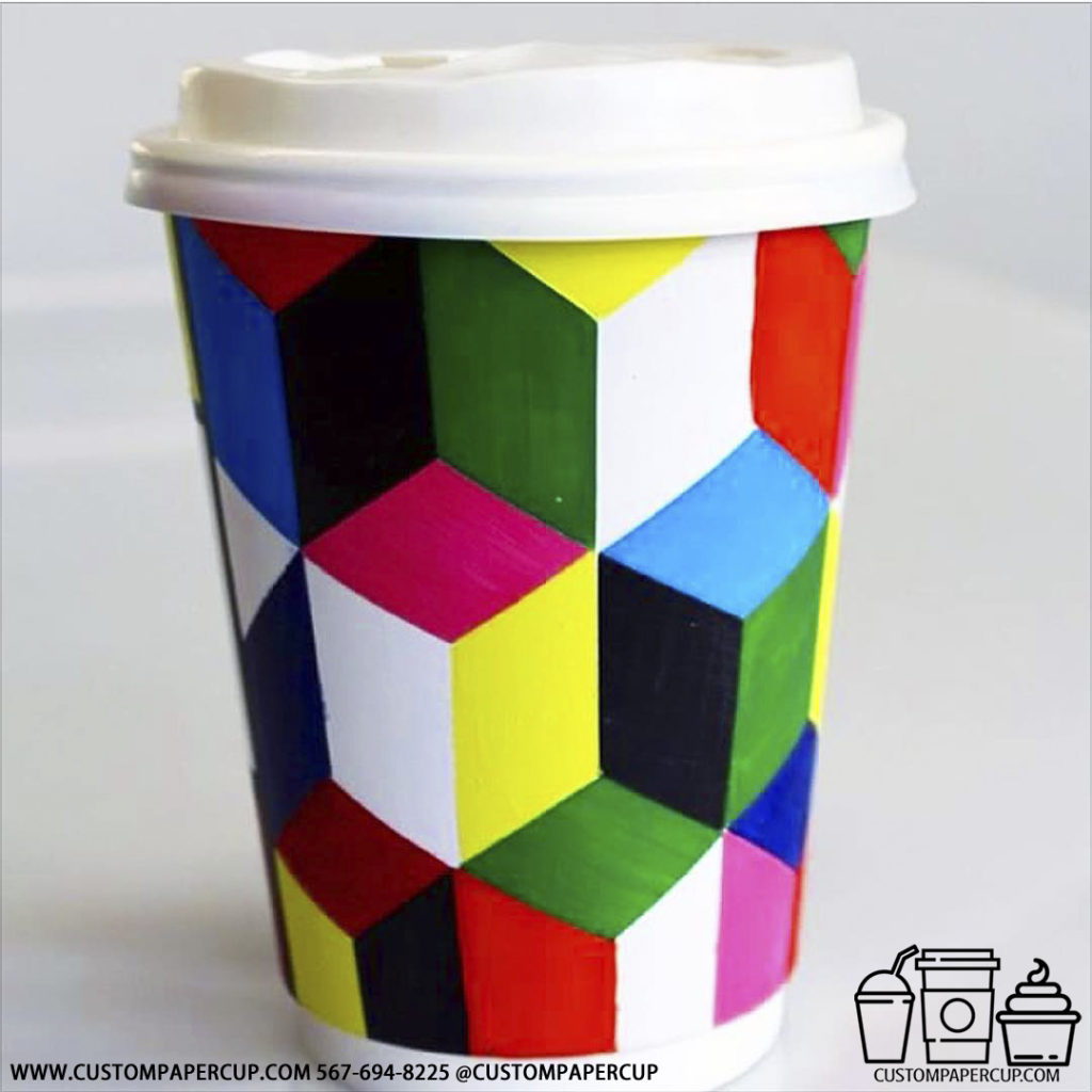 cube 3d mosaic colorful custom hot cup