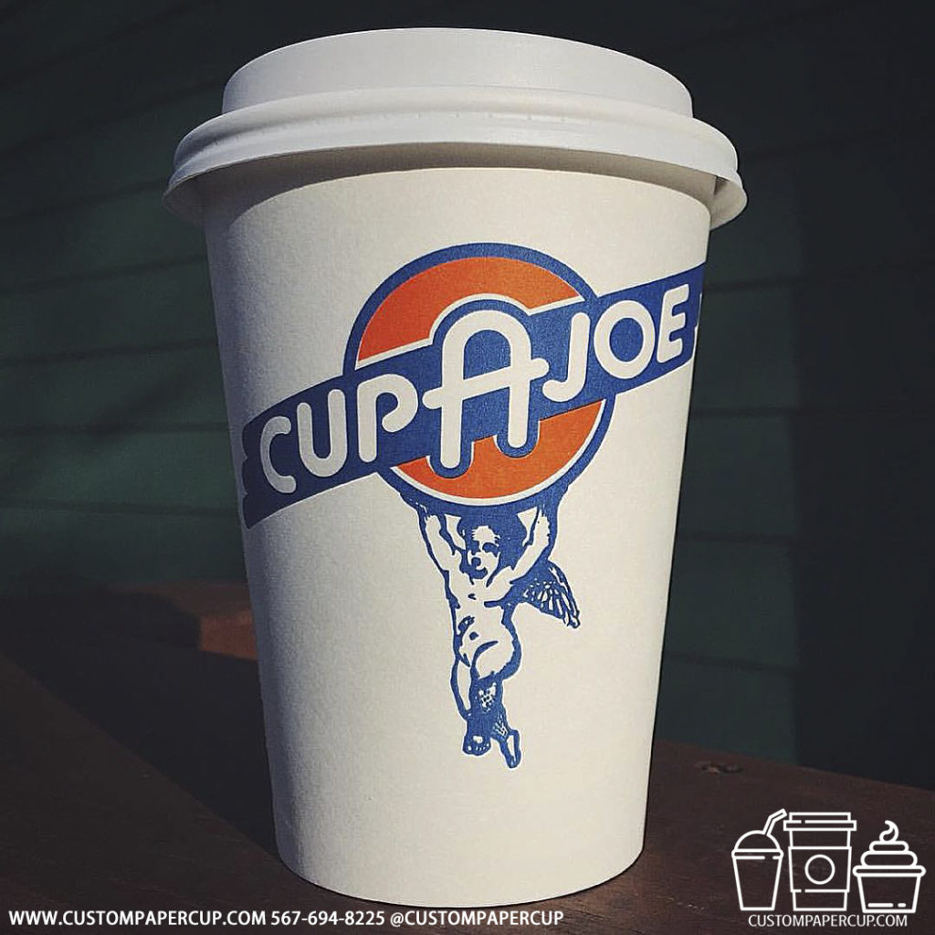 cupajoe angel logo custom printed coffee cup