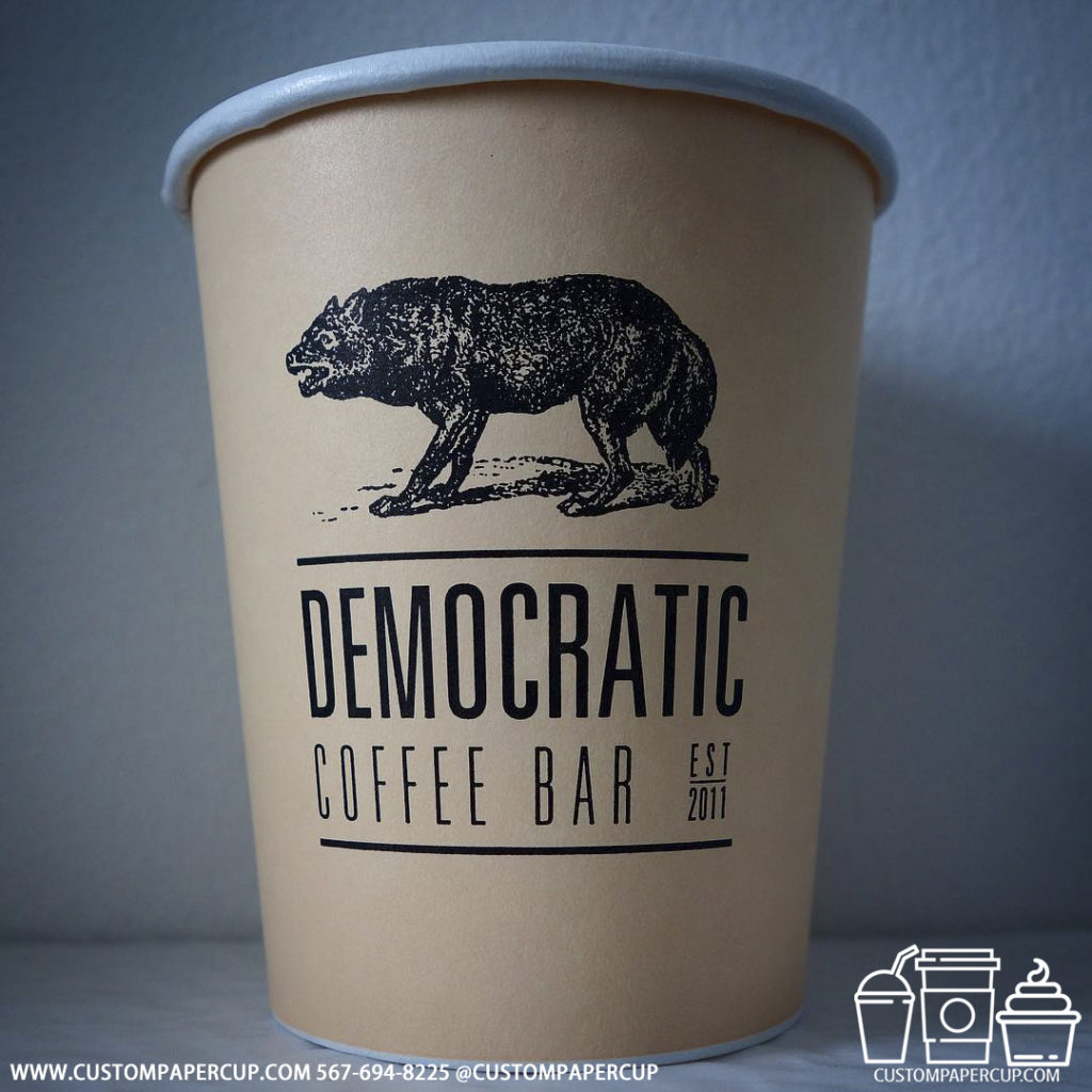 democraticcoffeebar custom printed paper coffee cups