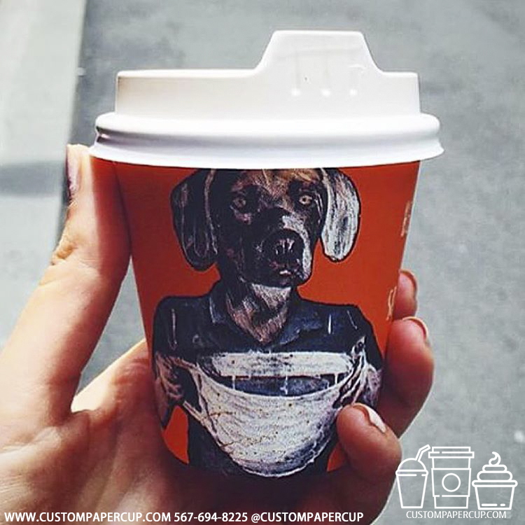 dog soup dish human head custom printed coffee cup