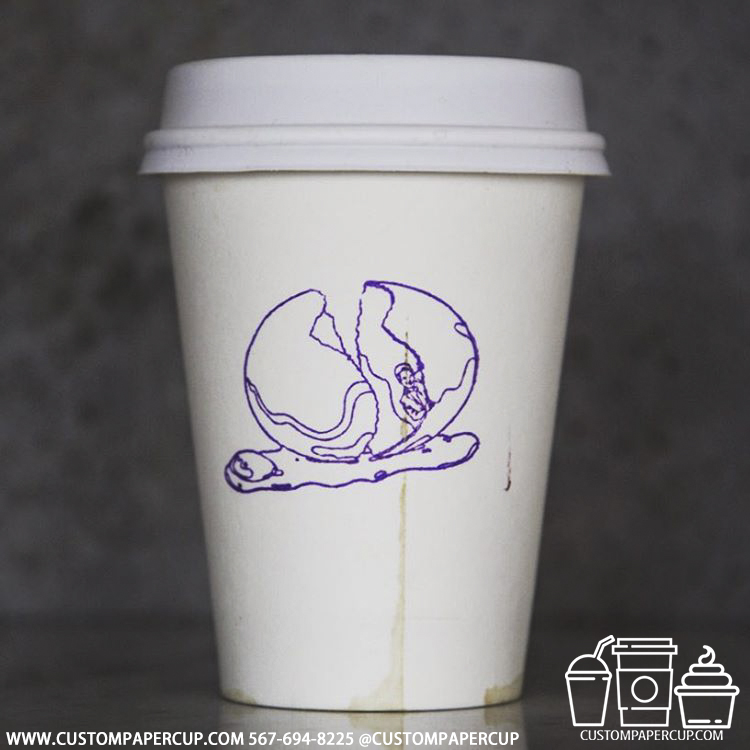 egg man logo custom printed coffee cup