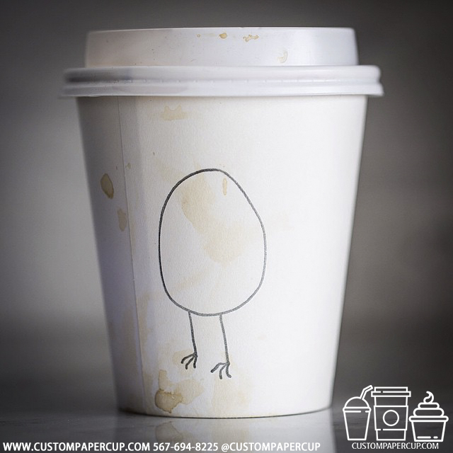 egg toes legs custom printed paper coffee cups