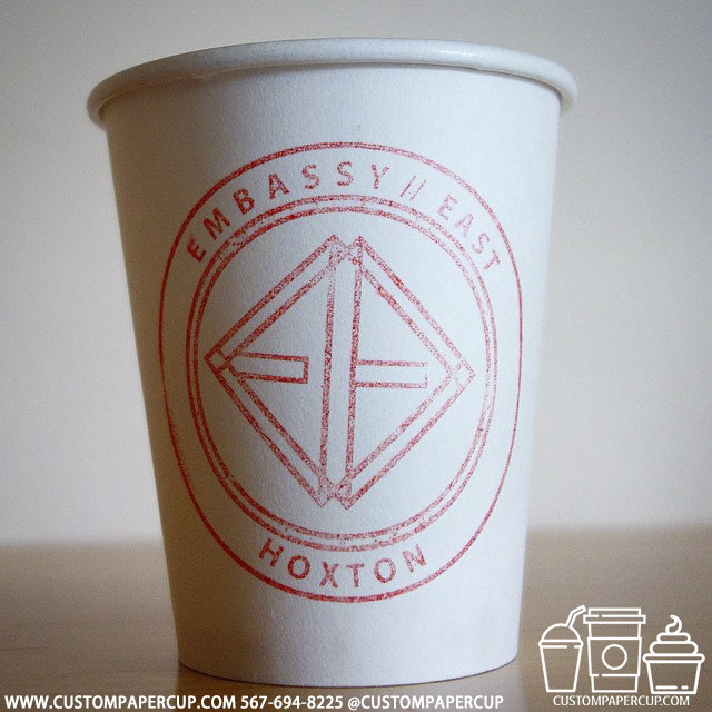 embassy east hoxton custom printed paper coffee cups