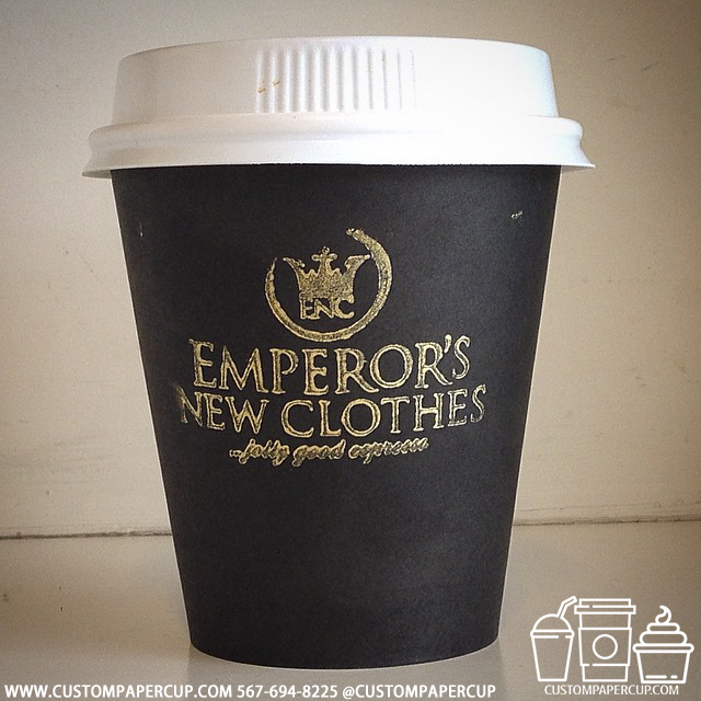emperors new clothes custom printed paper coffee cups