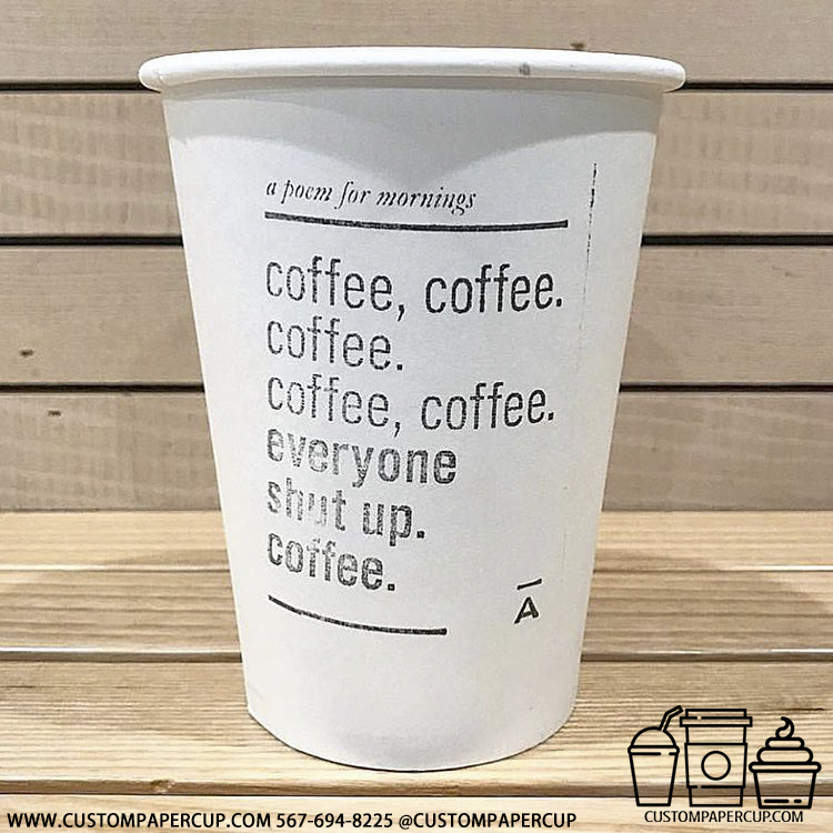 everyone shut up custom printed paper coffee cups