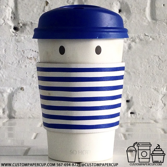 eyes dots sleeve lid custom printed paper coffee cups