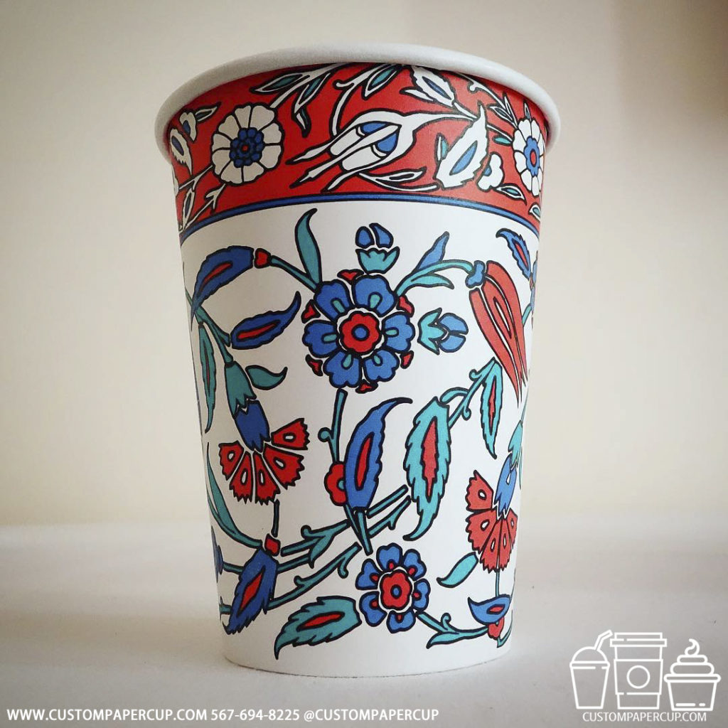 flower flora custom printed coffee cup