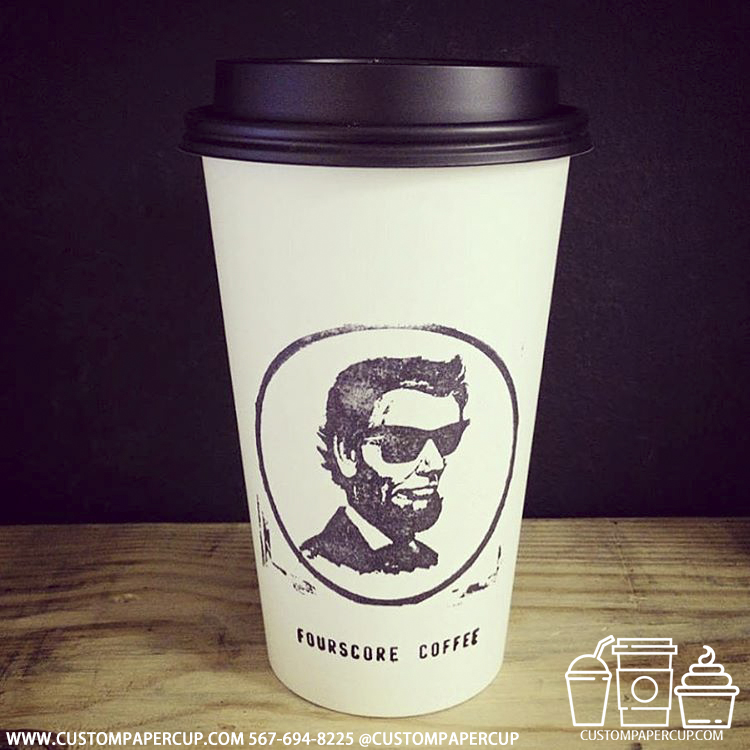 fourscore lincoln custom printed coffee cup