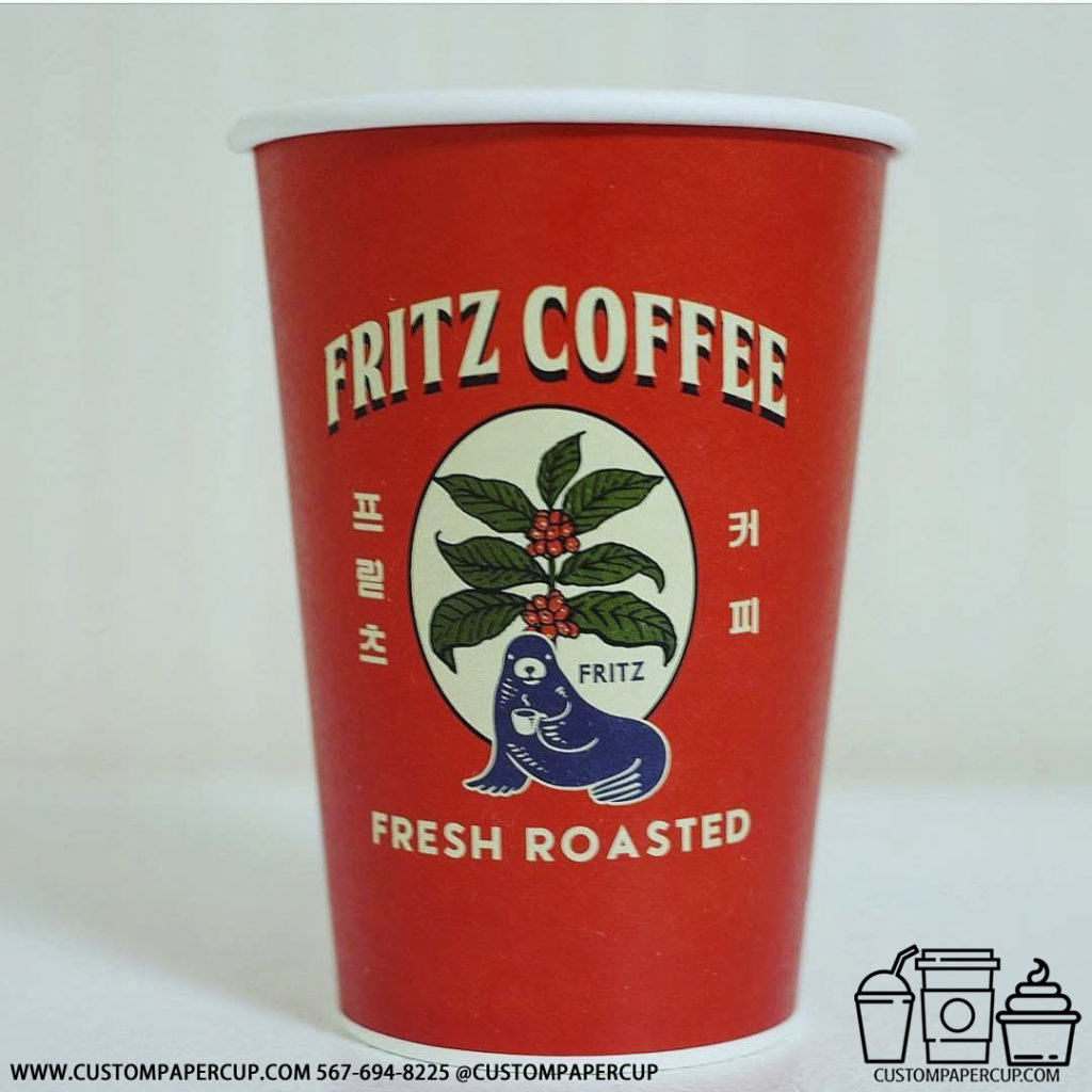 fritzcoffee fresh roasted custom printed paper coffee cups